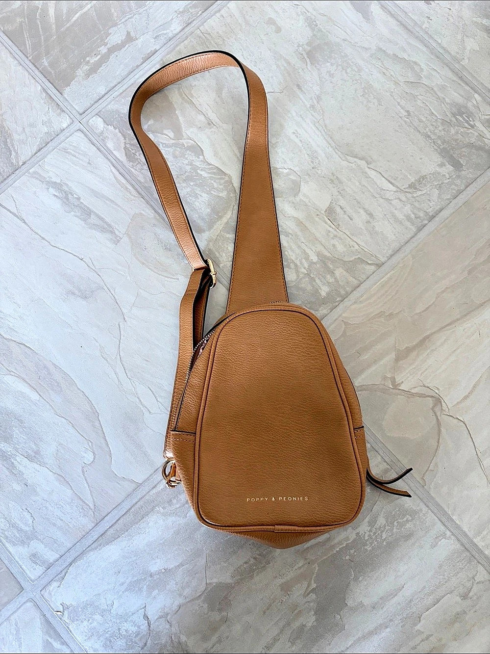 Poppy & Peonies The Sidekick Brown Crossbody Sling Bag